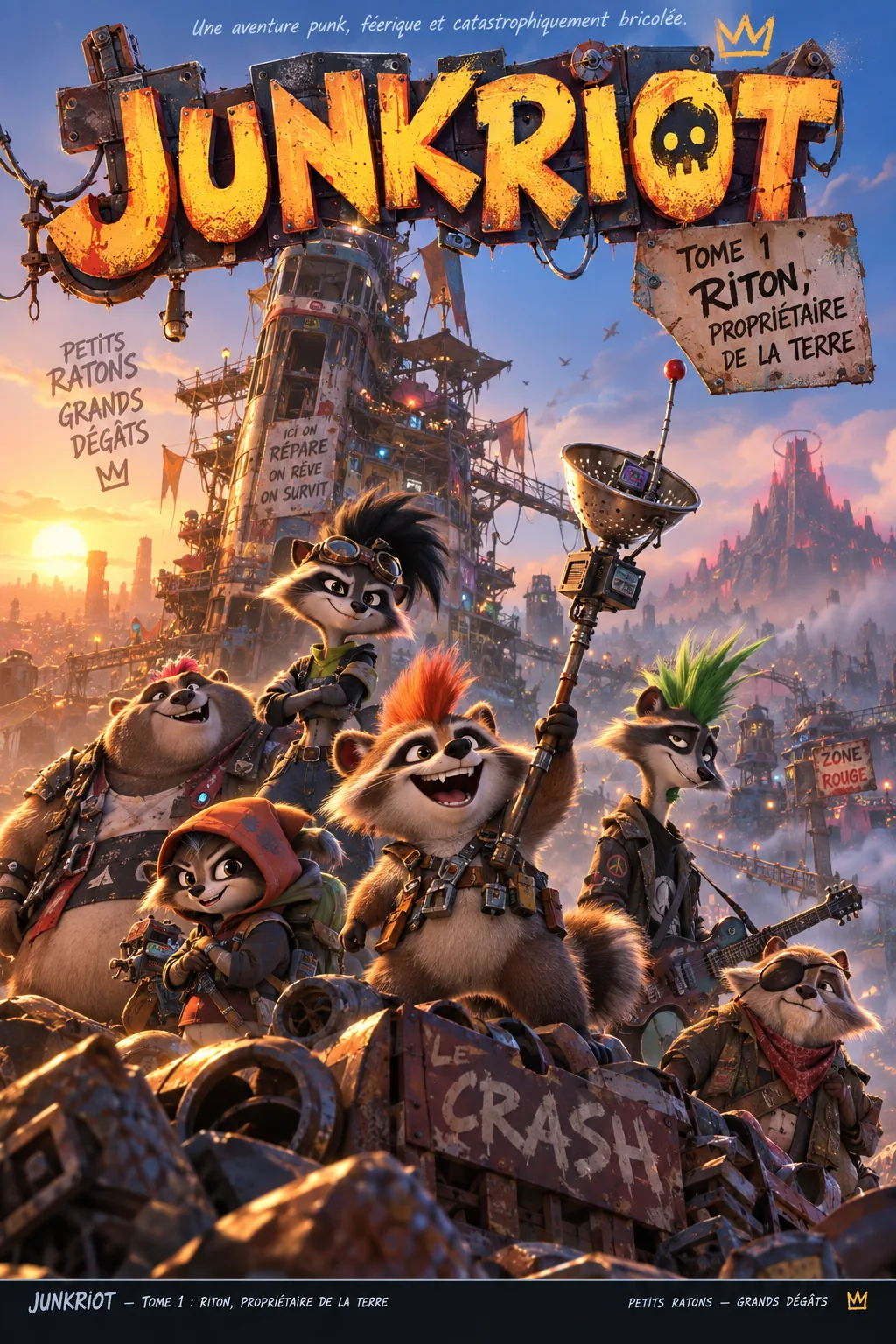 Couverture de JunkRiot, Tome 1 : Riton, propriétaire de la Terre